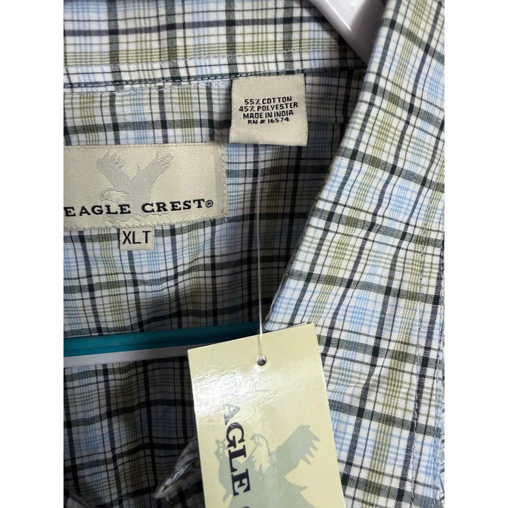 Eagle Crest Mens XLT Western Pearl Snap Shirts 2 Plaid Striped Short Sleeve NWT - Picture 3 of 6